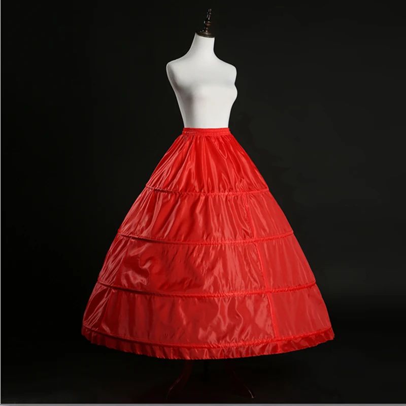 Red 4 Hoop A Line Petticoat Crinoline Underskirt for Ball Gown