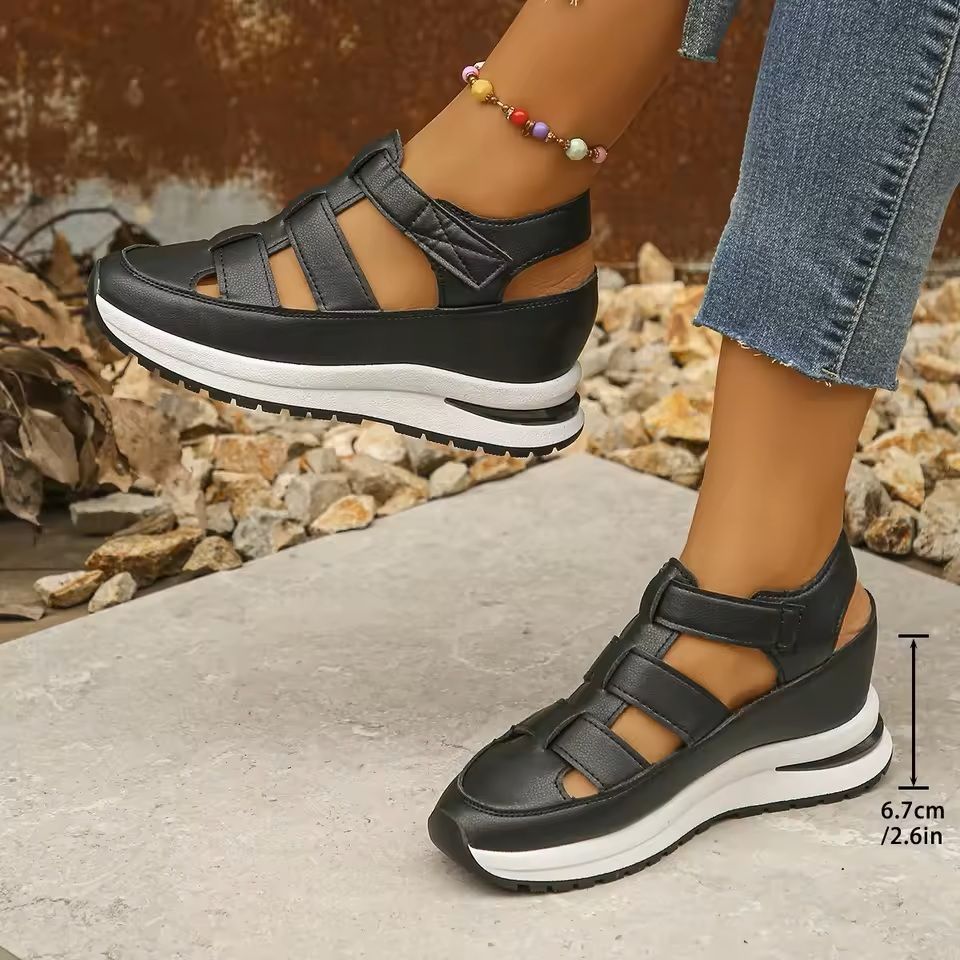 CareerEase Closed Toe Wedge Sandals