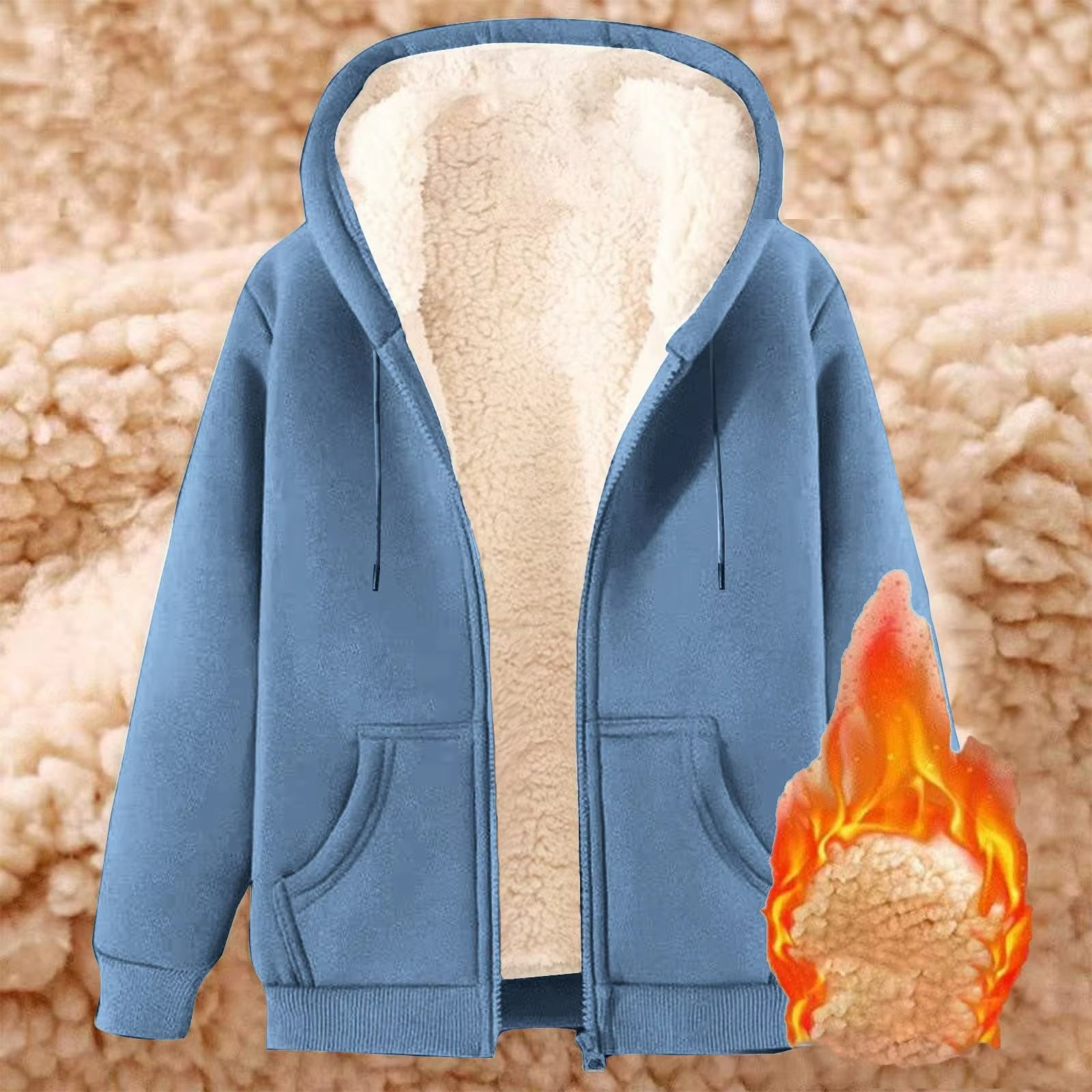 CozyCurve Plus-Size Fleece Zip Hoodie