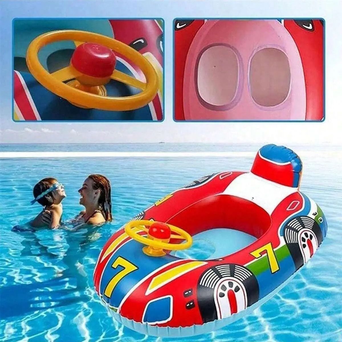 Baby Swimming Pool Float Car Design Inflatable Toddler Swim Ring