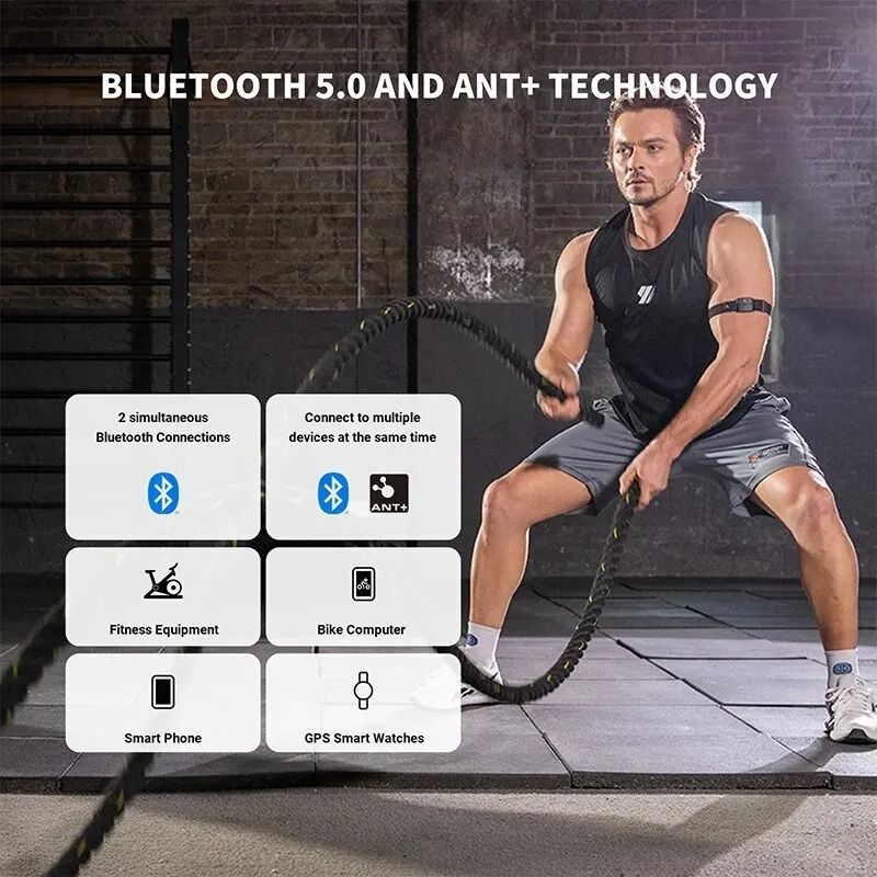 Armband Heart Rate Monitor with Bluetooth and ANT Plus for Fitness Peloton Zwift Wahoo