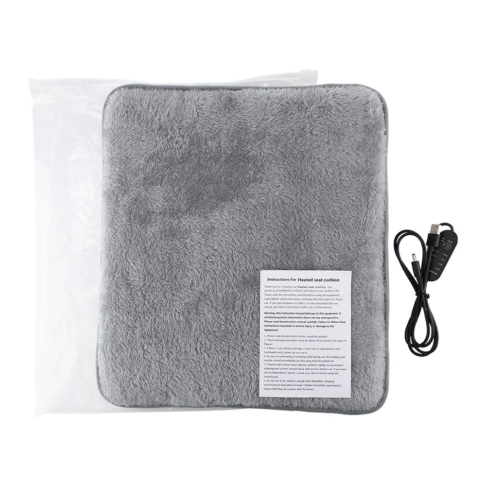 Heated Seat Cushion USB 4 Level Car and Office Warm Pad