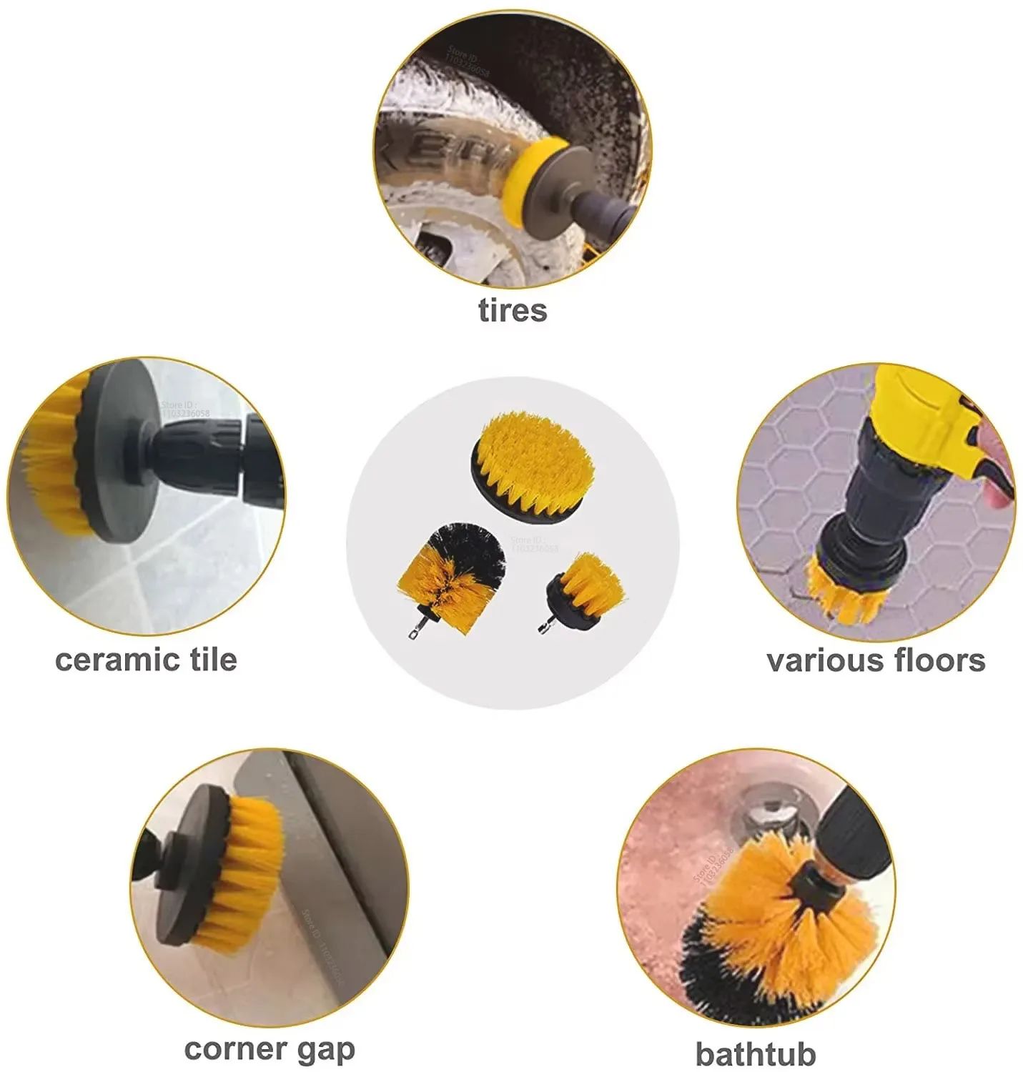 Car Detailing Drill Brush Cleaning Kit