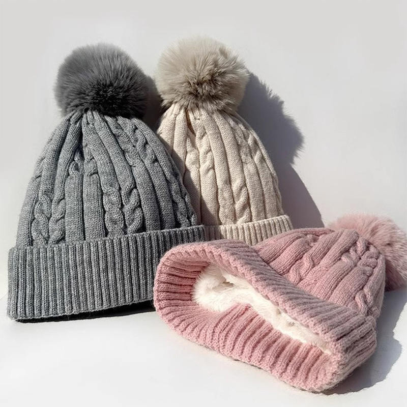 Plush Thickened Cap, Women Warm Beanie Hat, Men's Winter Ski Hat, Ear Protection, Warm Knit Hat, Women's Winter Headwear