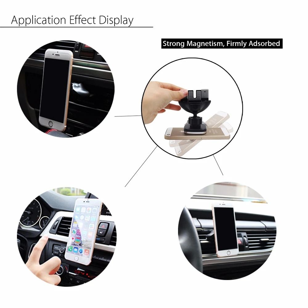 Dual-Mount Magnetic Car Holder – Universal CD Slot and Air Vent Stand