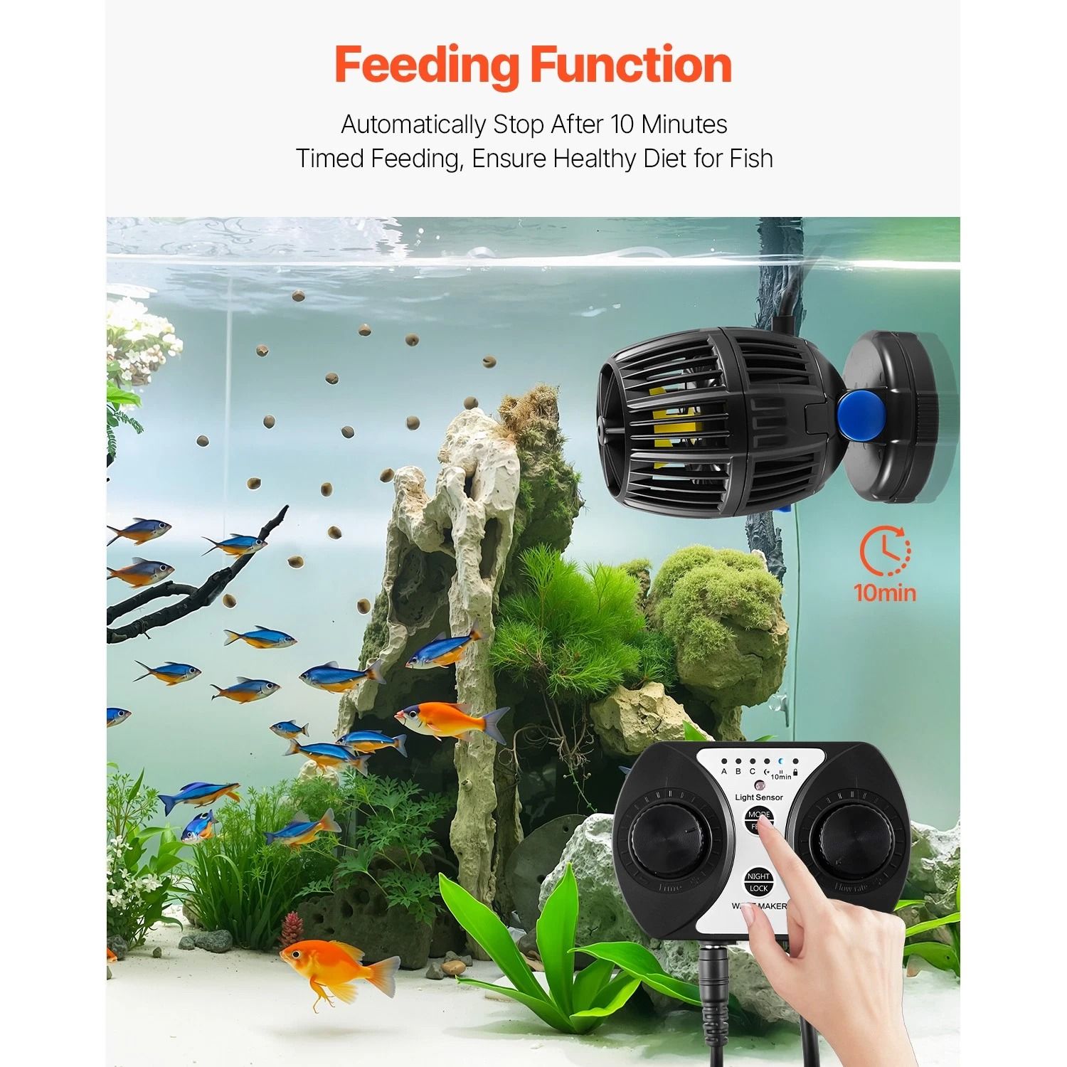 Aquarium Wave Maker Pump with Controller Magnetic Base GPH