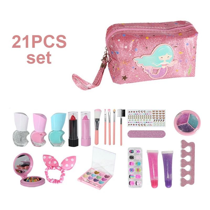 Fashion Kids Cosmetics Make Up Set Safe Washable Princess Beauty Pretend Play Toys