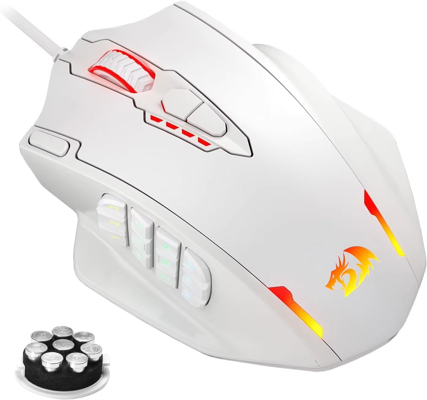 Redragon M908 Impact RGB Wired MMO Gaming Mouse, 18 Programmable Buttons, 12400 DPI