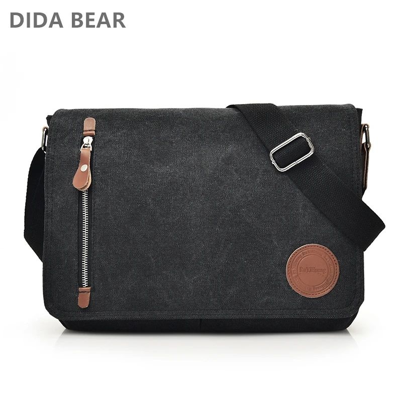 Men's Retro Canvas Crossbody Messenger Bag Large Travel Satchel Briefcase Style