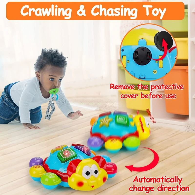 Baby Crawling Toy Musical Walking Light Up Bilingual Learning Toy