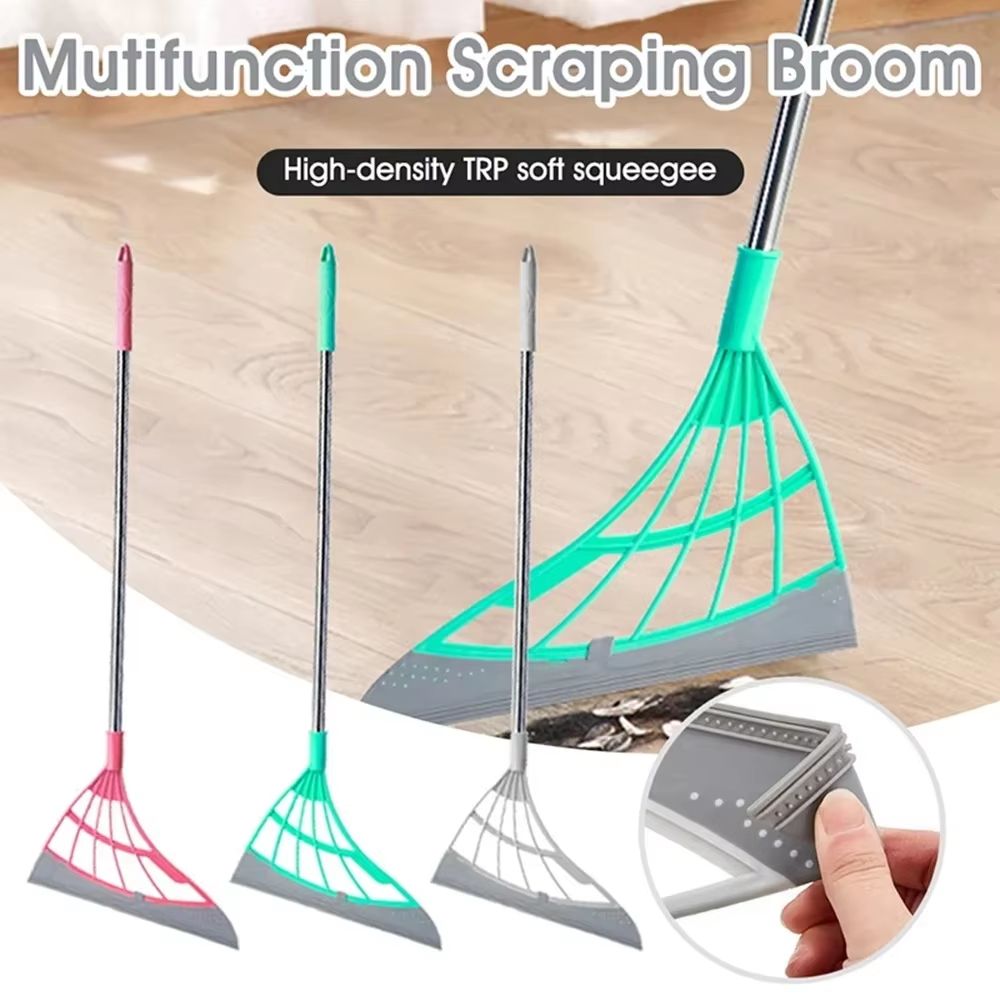 2-in-1 Silicone Floor Squeegee Broom – Multi-Purpose Magic Wiper & Glass Cleaner for Home, Bathroom, and High Windows