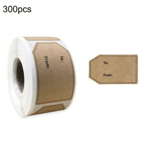 Kraft Paper Handmade Gift Tag Stickers (300-Pack) – Decorative Packaging & Party Labels