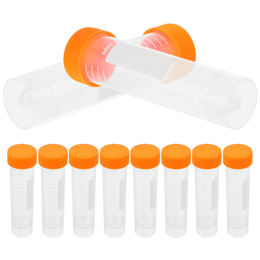 Plastic Centrifuge Test Tubes with Screw Caps Lab Sample Storage Set