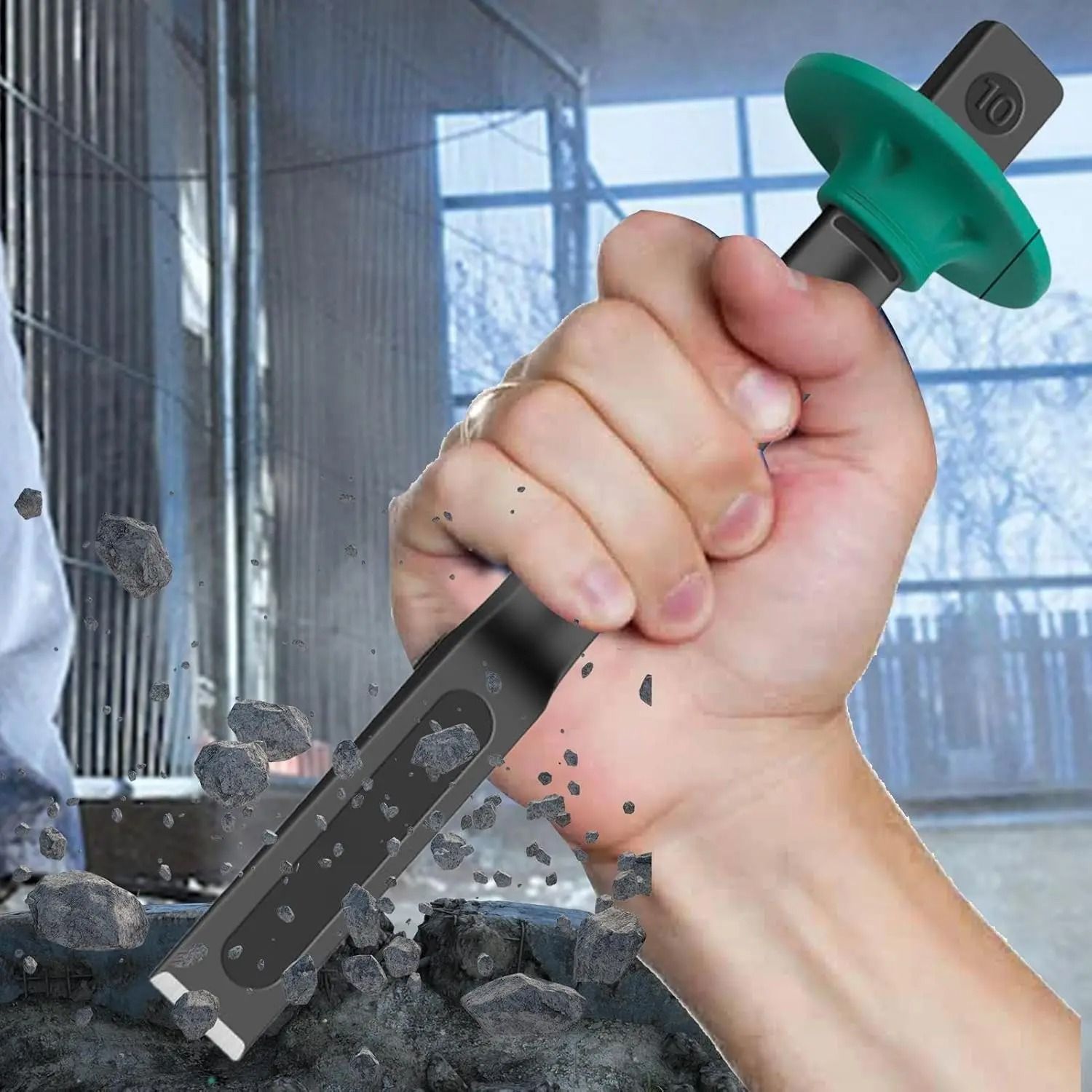 Heavy Duty Flat Chisel with Hand Guard for Masonry Concrete and Stone Cutting
