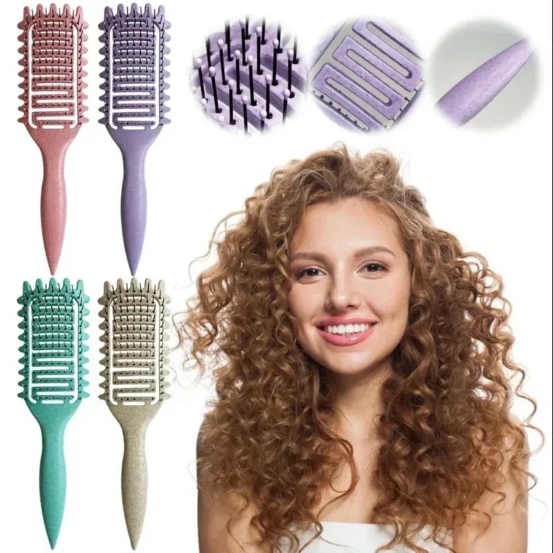 Hollow Out Detangling Hair Brush, Curl Define Styling Brush, Shaping Curls Barber Hairdressing Tools