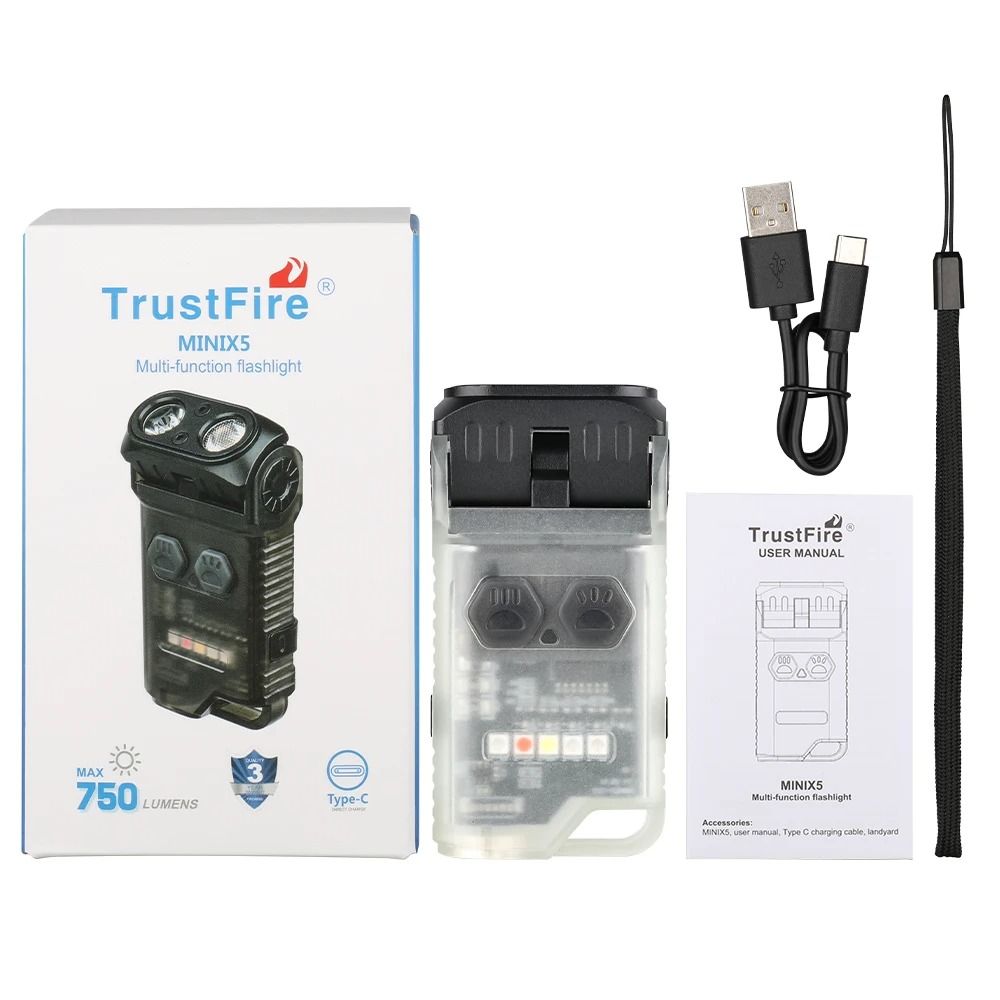 Trustfire MINIX5 EDC Flashlight Rechargeable Magnetic