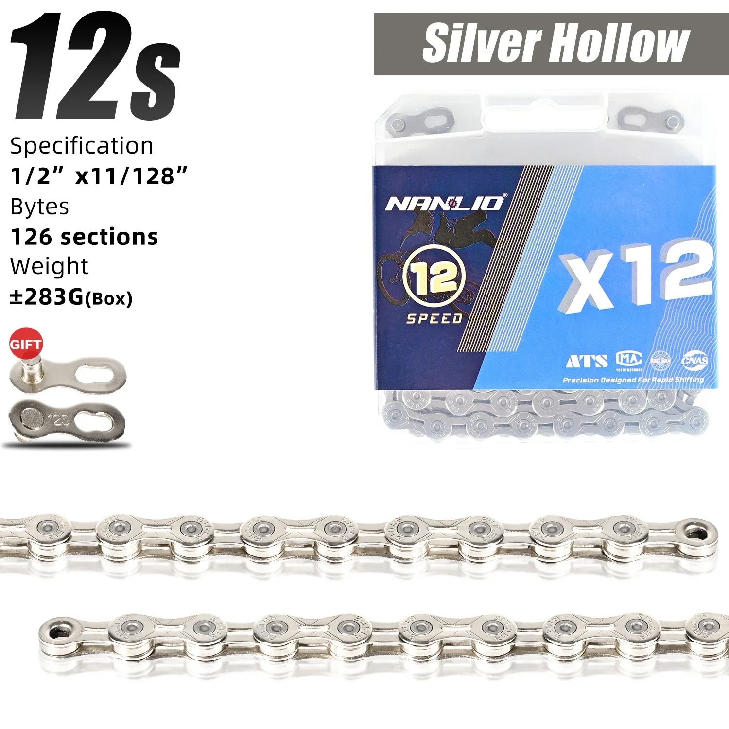 Nanlio Bike Chain X8 X9 X10 X11 X12 Variable Speed 116L 126L