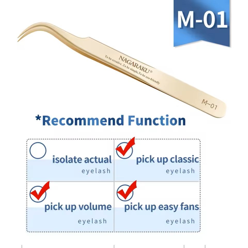 Womens Stainless Steel Eyelash Extension Tweezers