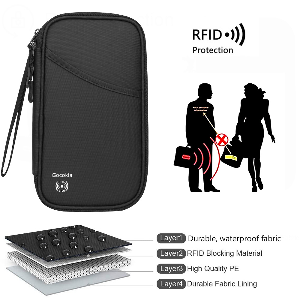 Passport Travel Wallet Organizer Zip Passport Holder for Cards and Documents