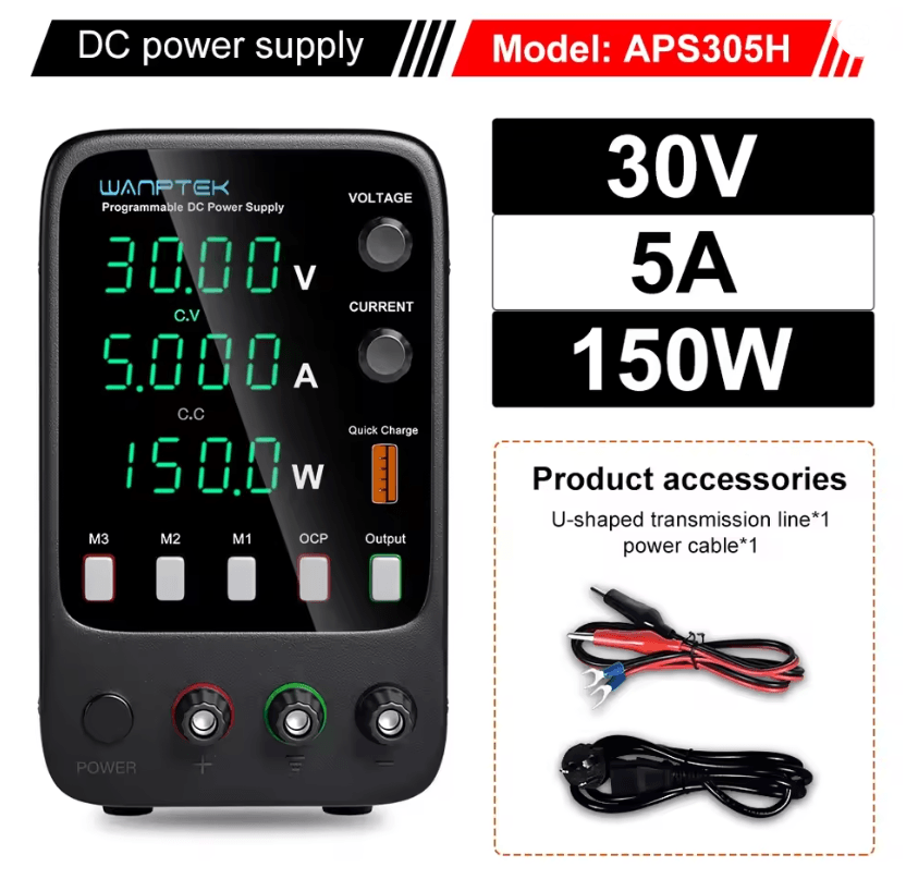 Programmable DC Power Supply 30V 10A Wanptek WPS3010H Adjustable Bench Unit