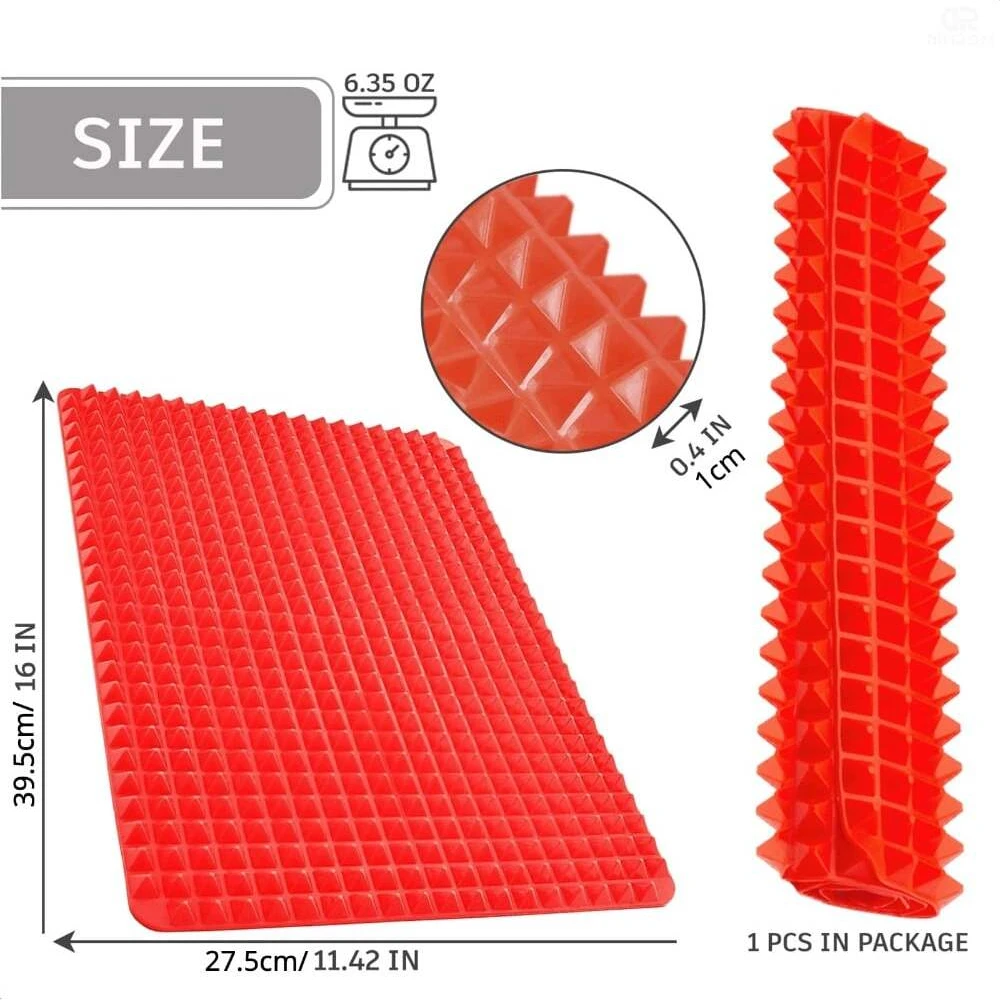 Non-Stick Silicone Baking Mat with Grid – Heat-Resistant, Versatile BBQ & Oven Mat