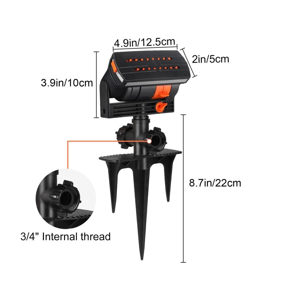 Auto Oscillating Spray Lawn Sprinkler, Adjustable Garden Watering System for Grass, Large Area Irrigation