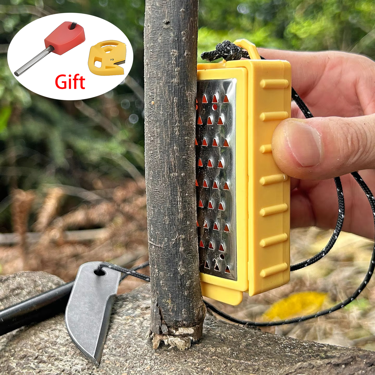 Outdoor Fire Starter Kit with Flint Steel Survival Tool Compact Emergency Camping Fire Kit
