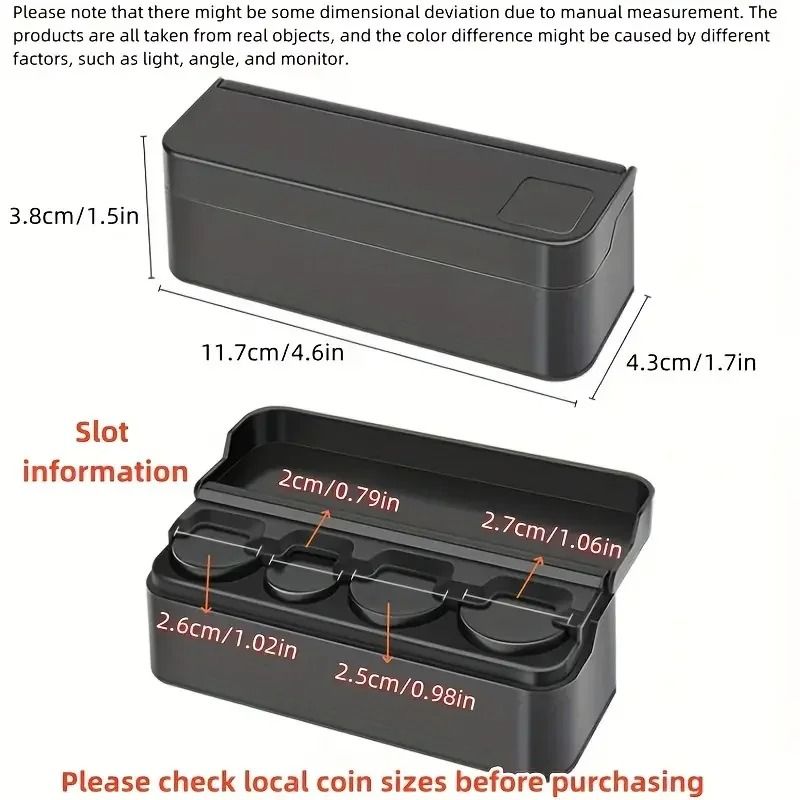 Universal Car Coin Holder Change Organizer – 48-Capacity Money Dispenser Storage for Cars and Trucks