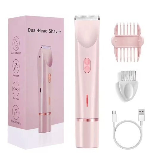 Mini Waterproof Rechargeable Womens Electric Shaver Dual Head Bikini Trimmer & Body Hair Remover