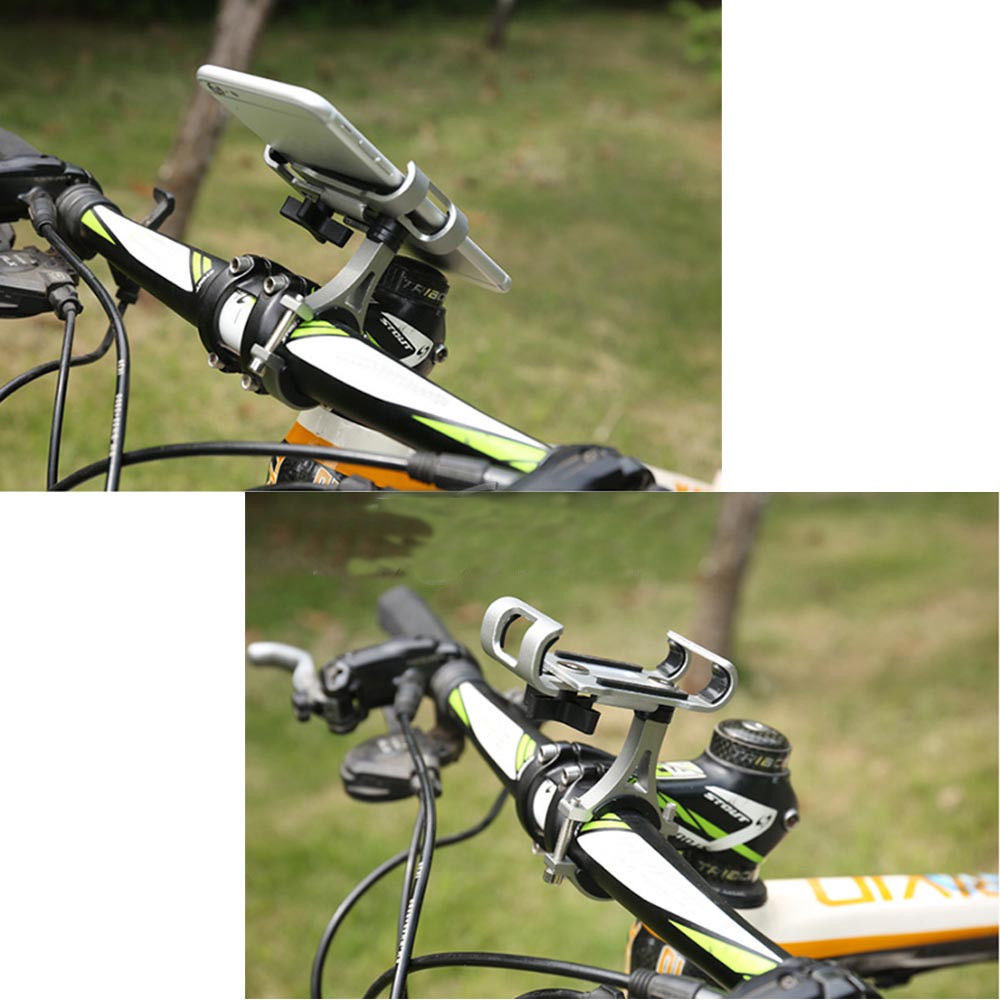 Universal Aluminum Alloy Motorcycle Bike Phone Holder, Adjustable Metal Anti-slip Bracket for All Smartphones