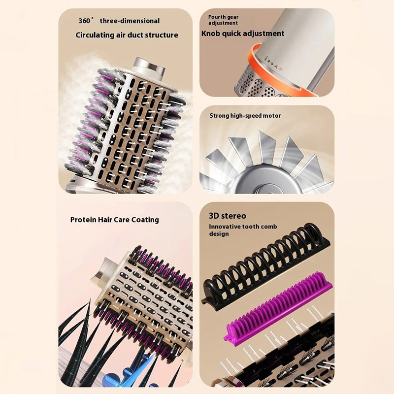 3 in 1 Hot Air Comb Hair Straightener Curler, Hair Dryer Brush Styler, Multi Purpose Hair Straightening Comb