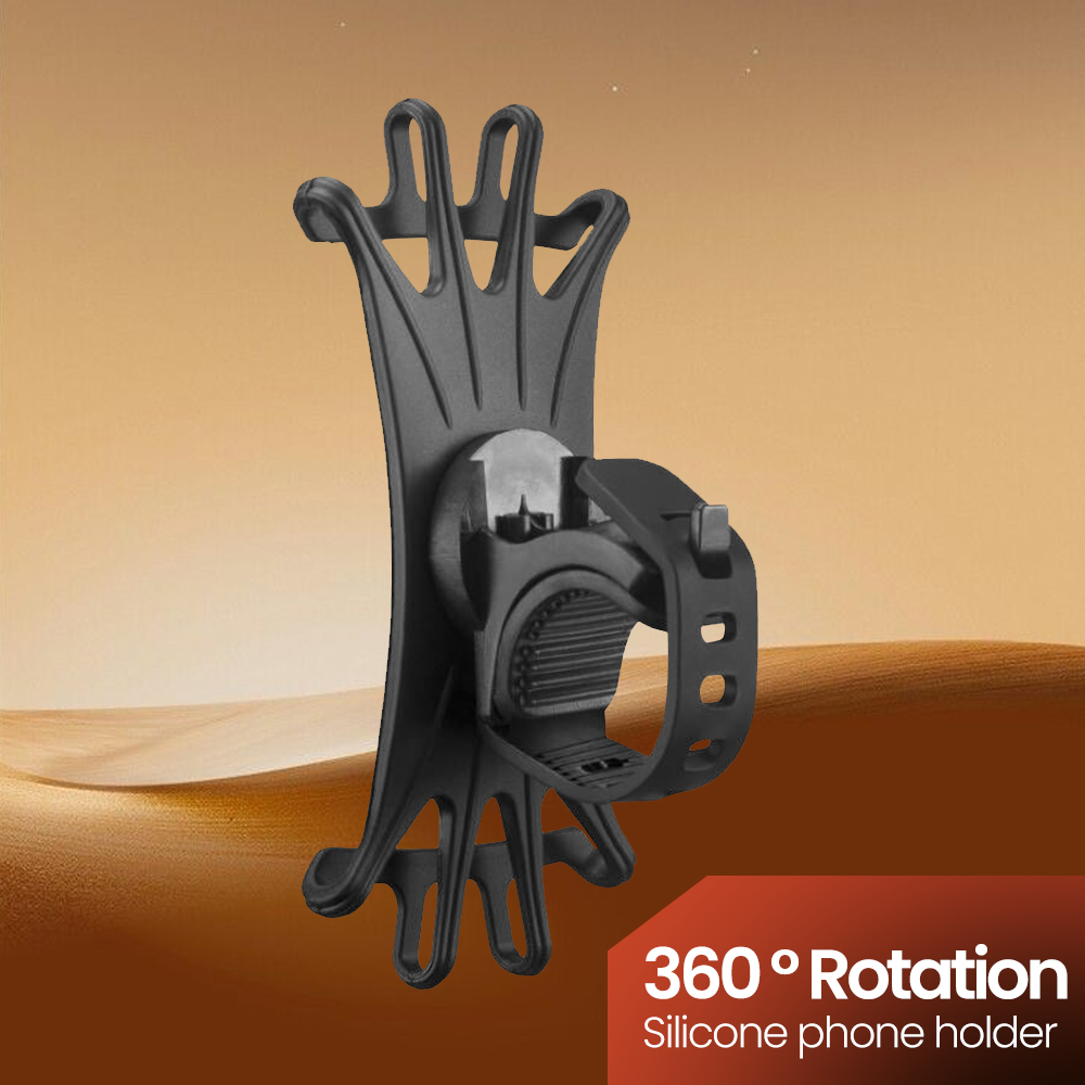 Rotating Bike Phone Mount Silicone Universal Handlebar Holder for Bicycle and Motorcycle