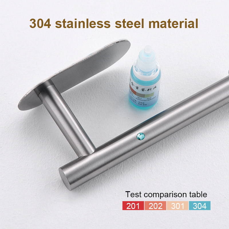 Self Adhesive Wall Mounted Paper Towel Holder Stainless Steel No Drill Bathroom Kitchen Rack