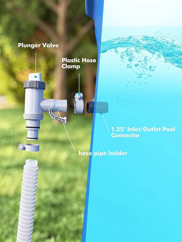 Durable PVC Pool Filter Pump Adapter 32mm Plunger Valve Replacement for Outdoor Pool Accessories