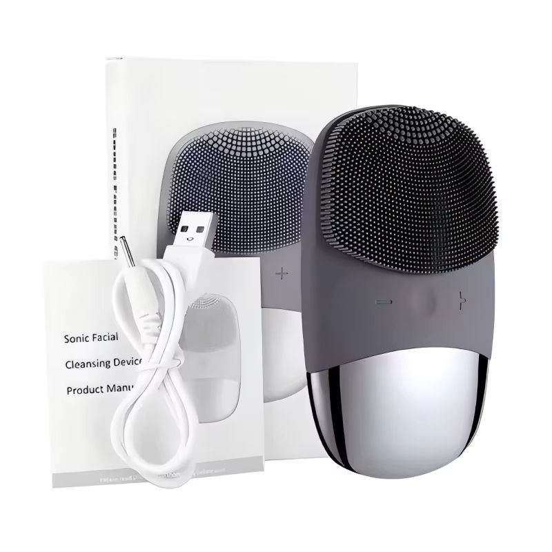 3-in-1 Electric Waterproof Silicone Facial Cleansing Brush with Deep-Clean Exfoliation and Blackhead Removal