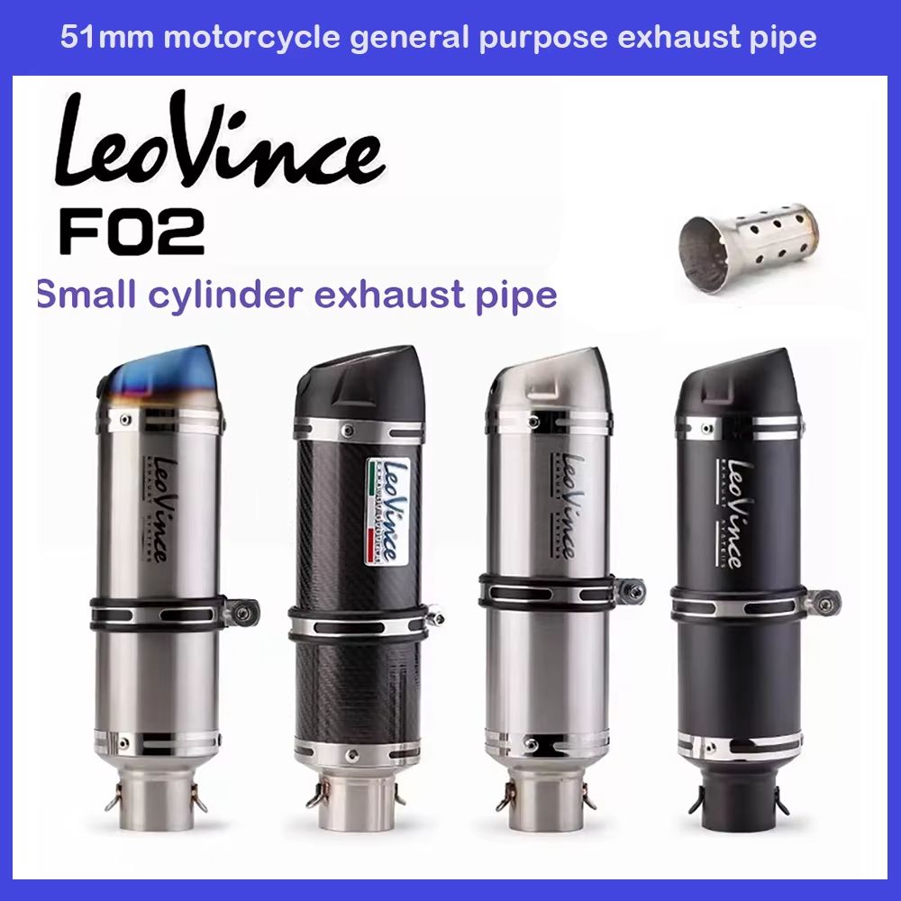 LeoVince-Style 51mm Motorcycle Exhaust Muffler with Removable DB Killer – High-Performance Upgrade for Sport Bikes