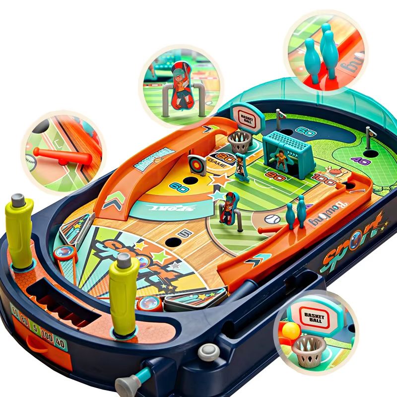 Children's Pinball Marble Table Game with Catapult – Hand-Eye Coordination Toy