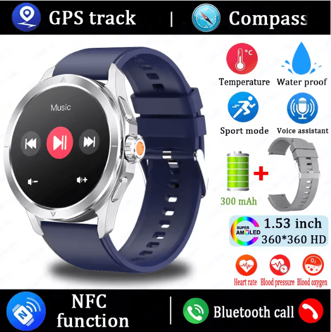 S4 Ultra GPS Smart Watch with AMOLED Display and Bluetooth Calling