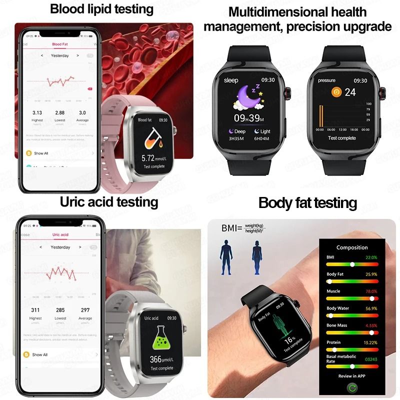 VitalSense Pro ECG Smart Watch Health Tracker Bluetooth Call