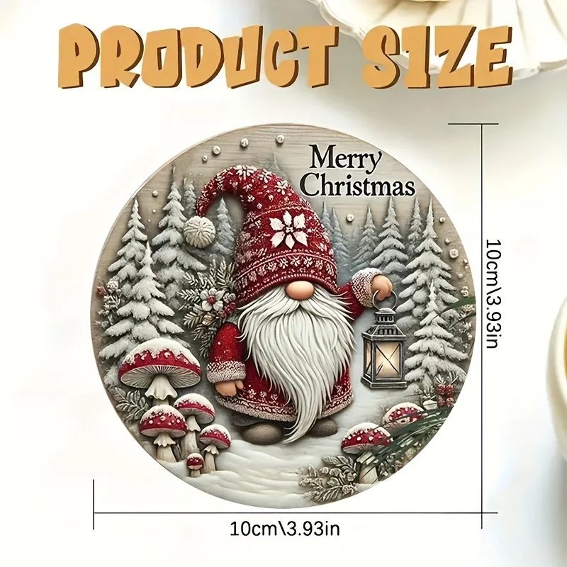 Christmas Gnome Wooden Coaster Set