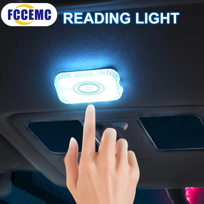 Wireless LED Touch Light, USB Car Interior Lamp, Mini Ceiling and Door Lighting for Trunk and Storage Box