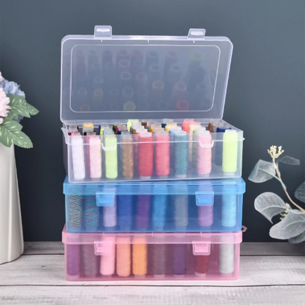 Transparent Needle and Thread Storage Box for Household Use - Multi-Functional Thread Organizer