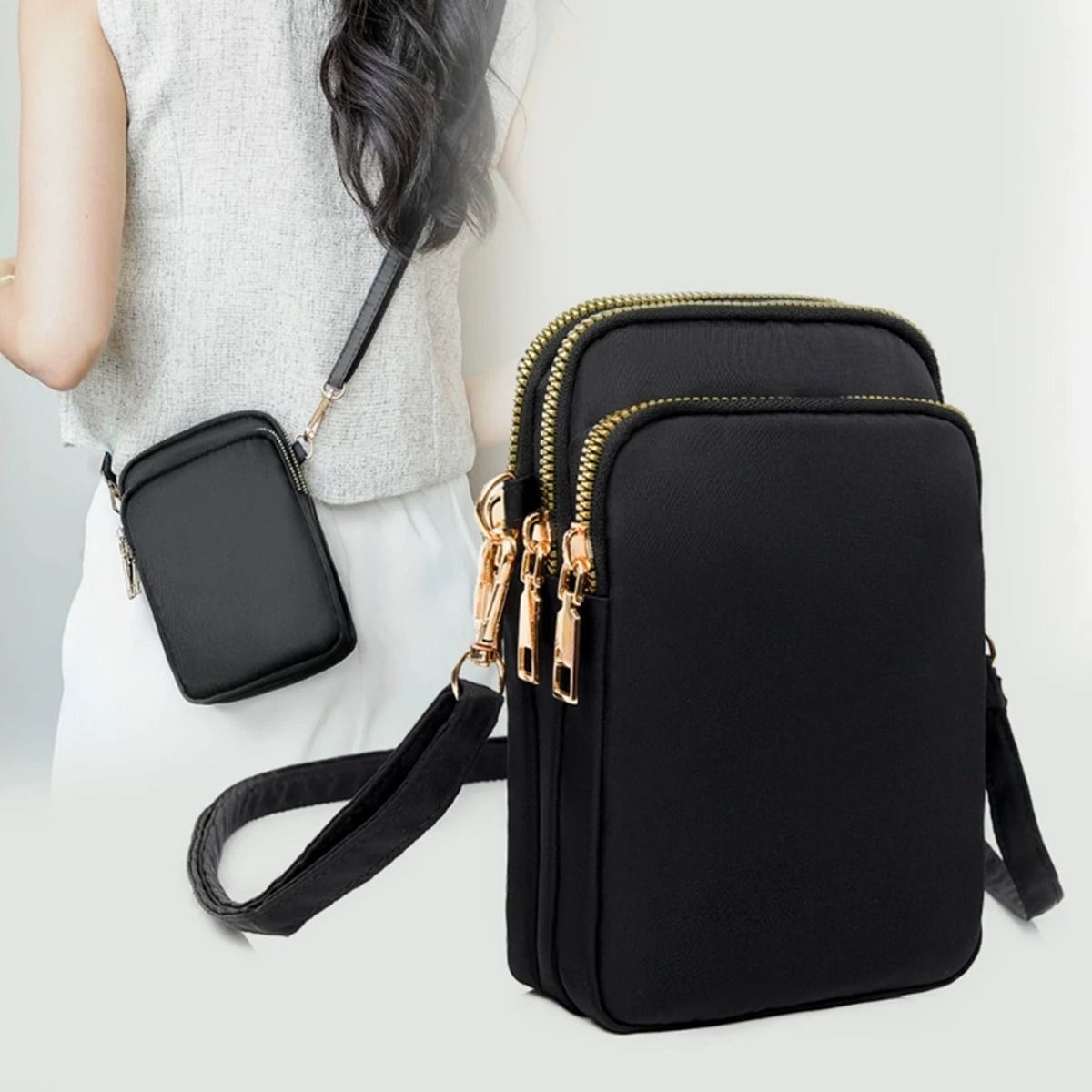 Light Luxury Vertical Mobile Phone and Crossbody Bag