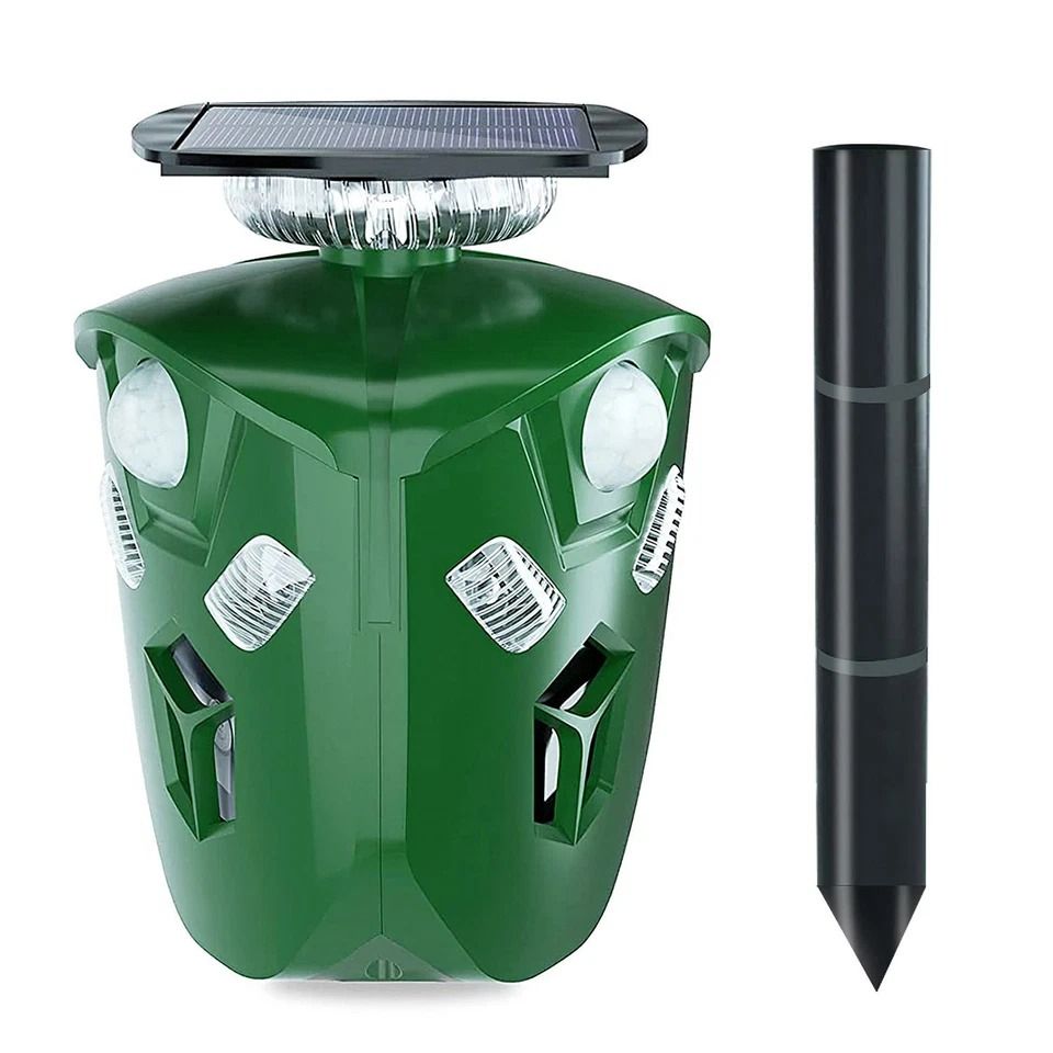 Solar Ultrasonic Animal Repeller, Motion Sensor USB Cat, Skunk, Deer, and Wildlife Repellent for Gardens