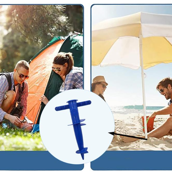 Adjustable Plastic Umbrella Base Anchor Stand for Beach & Patio, Sand Ground Fixing Spike Holder