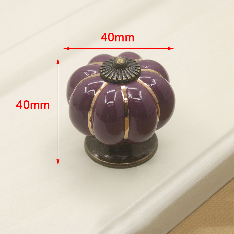 Cartoon Pumpkin Ceramic Drawer Knobs Cute Kids Cabinet Handles