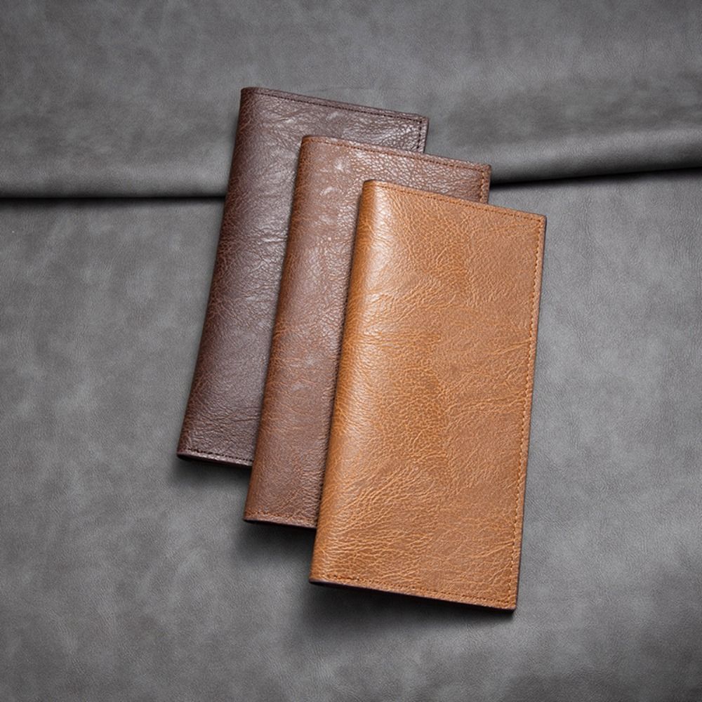Leather Long Wallet for Men, Durable Multiple Slots Card Holder, Thin Soft Wallet for Banknotes Money Purses