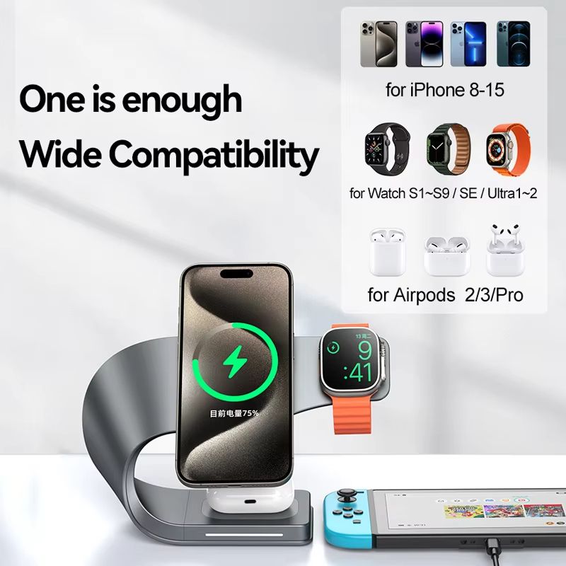 Premium 4 in 1 Magnetic Charging Station for iPhone AirPods Apple Watch