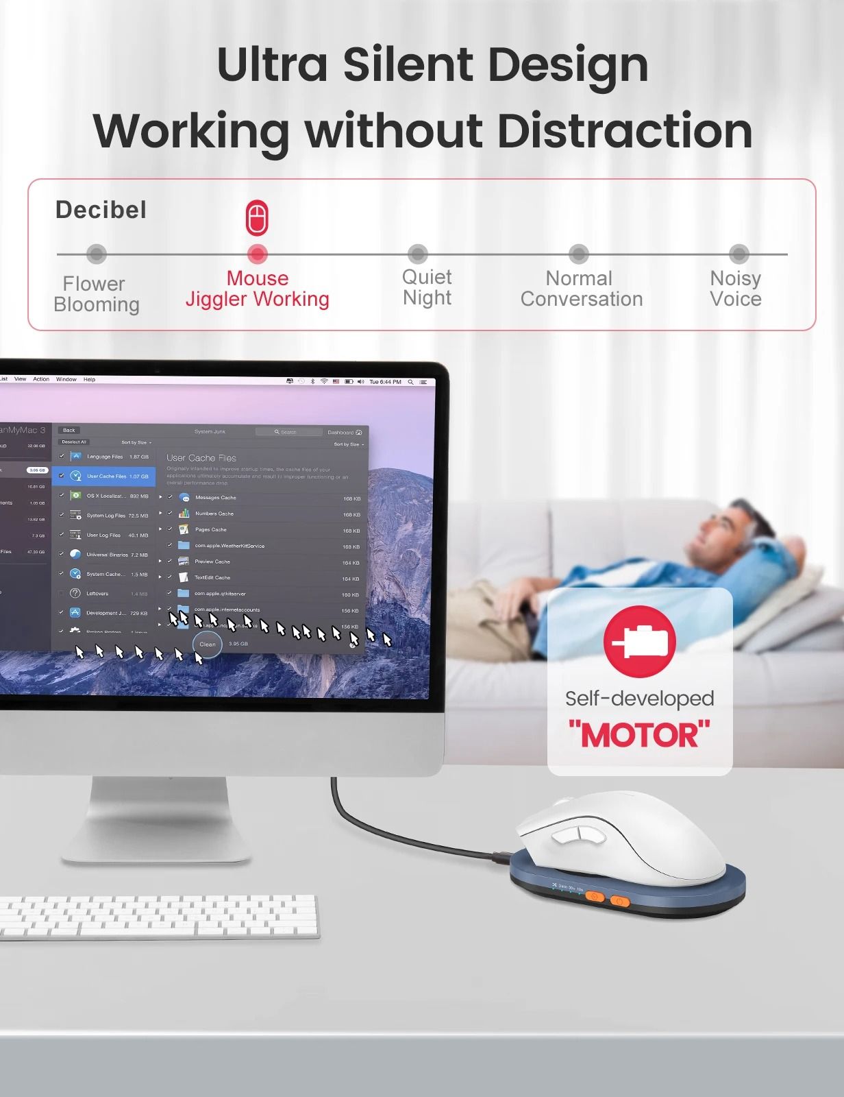 Undetectable Professional Mouse Jiggler with Power Adapter