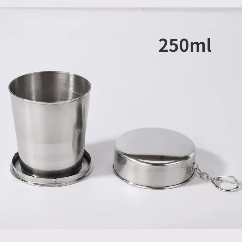 Stainless Steel Folding Cup, Camping Cookware, Retractable Cup, Teacups, Teaware, Camp Utensils, Tableware, Folded Cup